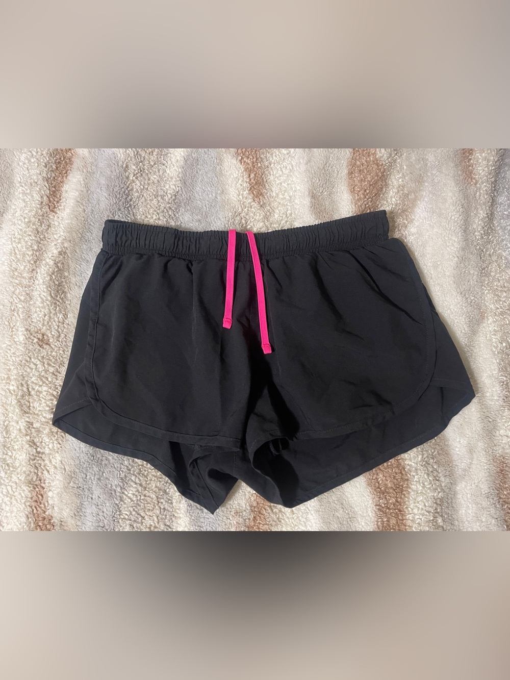 Old Navy Black Athletic Shorts with Hot Pink Drawstring